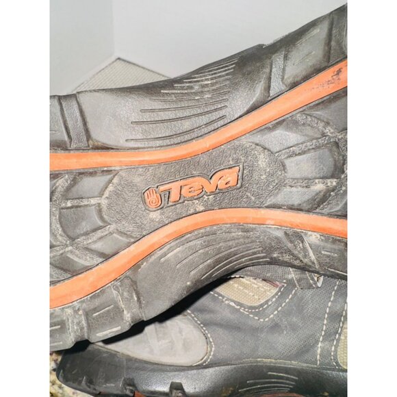 Teva Leather Upper Outdoor Hiking Trail Sandals 10 adjustable Straps Cushion - Picture 10 of 11